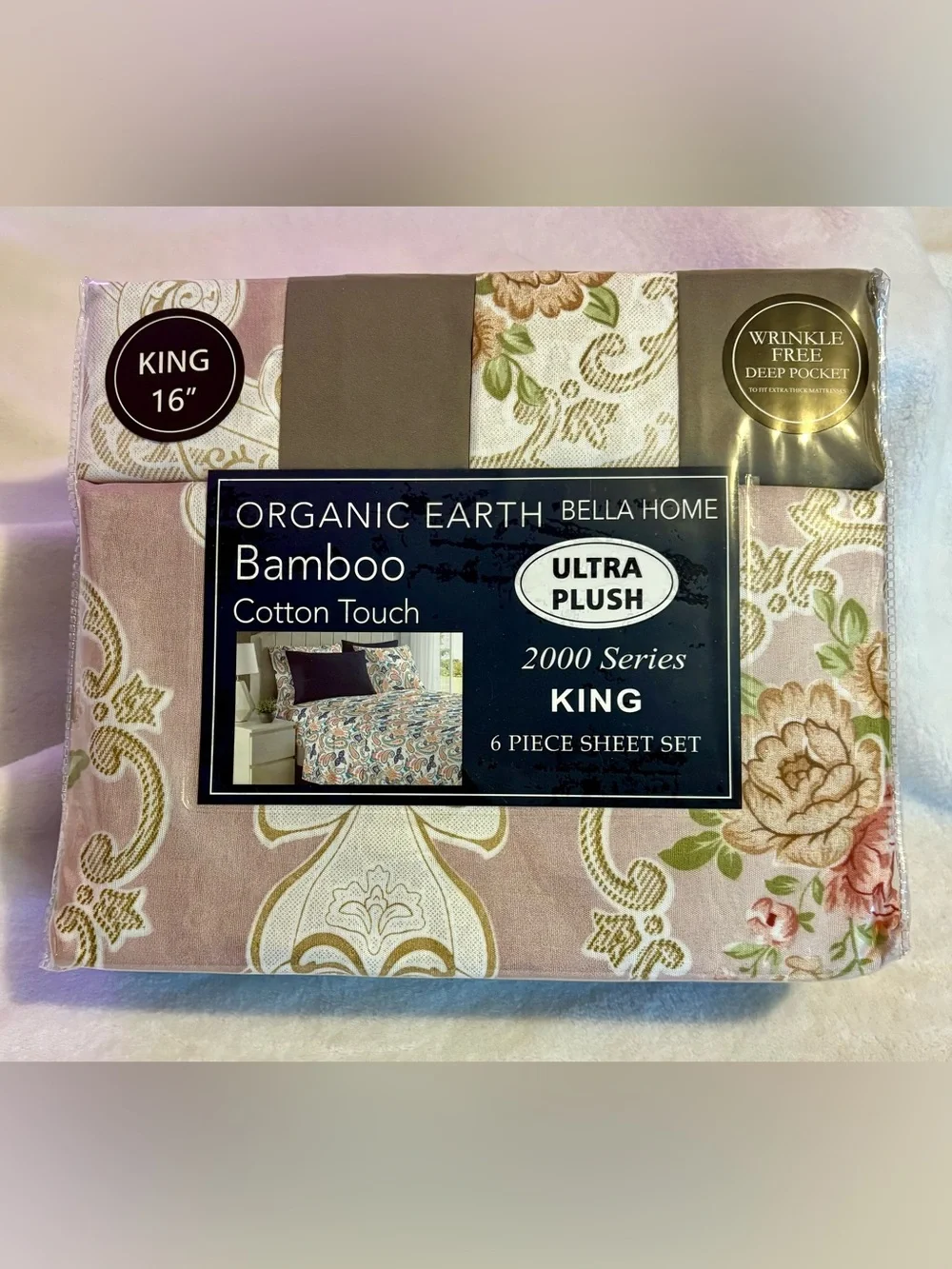 Organic Earth 2000 Series  Bamboo Cotton-Touch 6 pc  King Sheet Set